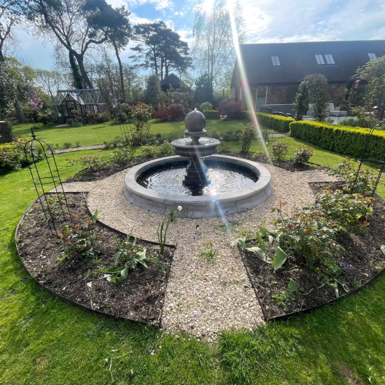 Landscape design and garden features by local builders Lymington.