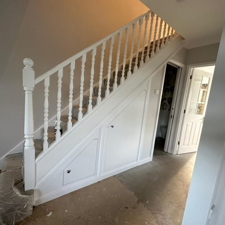 Bespoke staircase and under-stairs storage by carpenter Fordingbridge.